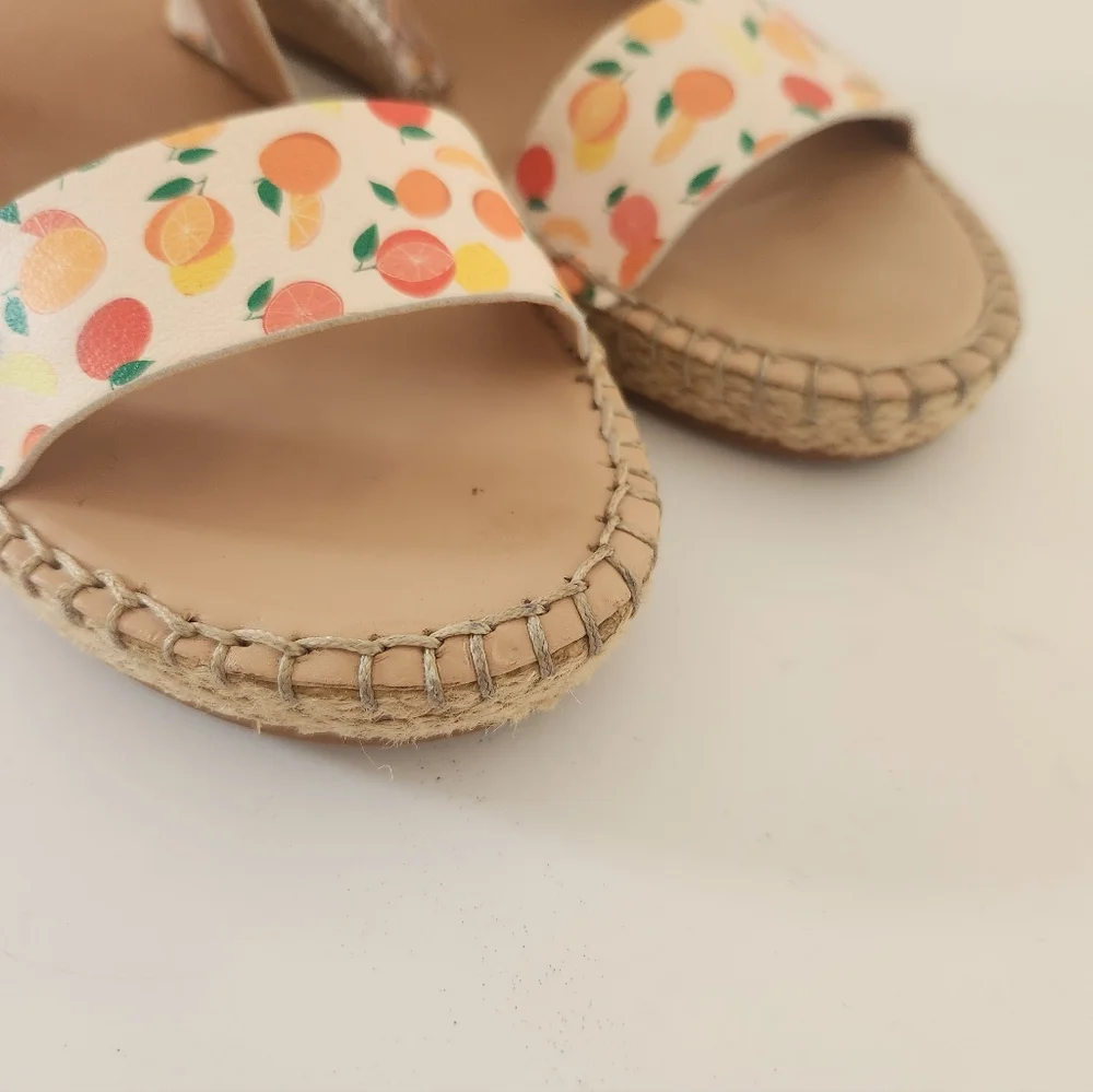 Cole Haan Pinch Maine Citrus Orange Fruit Espadrille Sandals Size 8